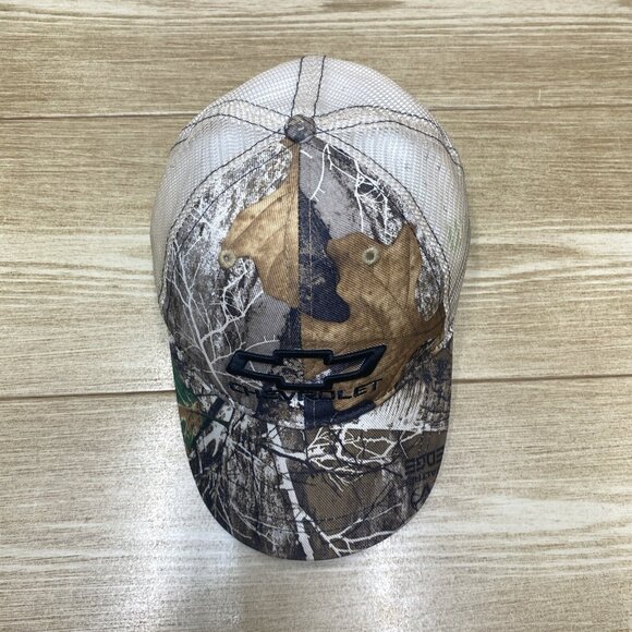 Chevrolet Mens Strap Back Camo Hunting Camp Cap Adjustable Hat Embroidered - Picture 3 of 16